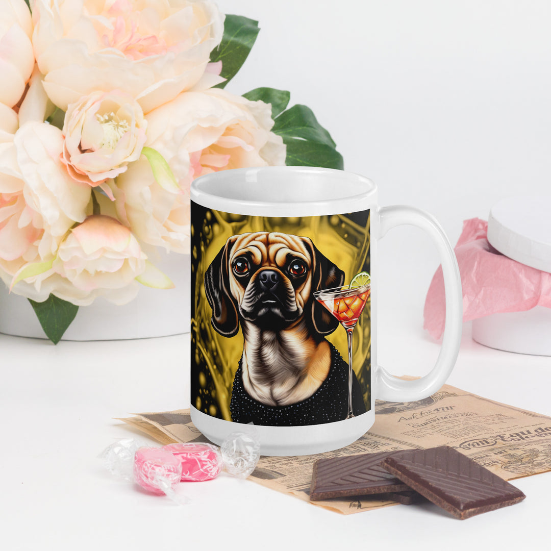 Puggle General- White glossy mug v11