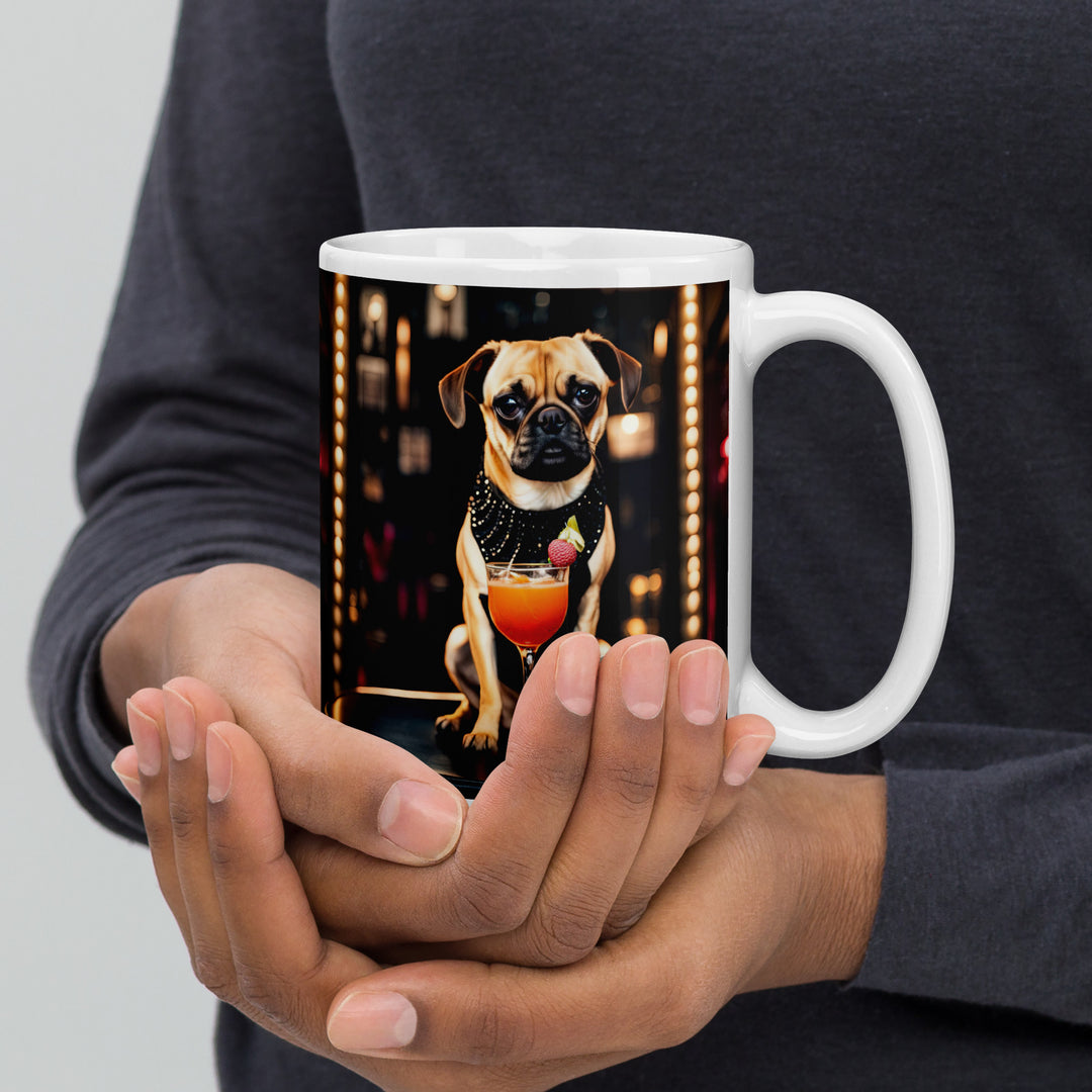 Puggle General- White glossy mug v13