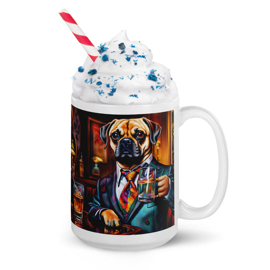 Puggle General- White glossy mug v15