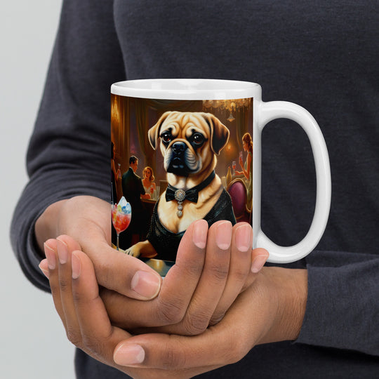 Puggle General- White glossy mug v16