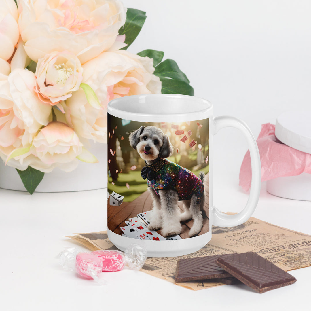 Schnoodle Golfer- White glossy mug v2