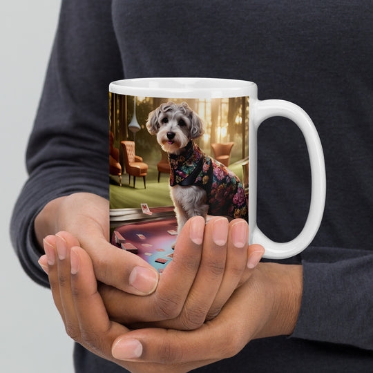 Schnoodle Golfer- White glossy mug v8