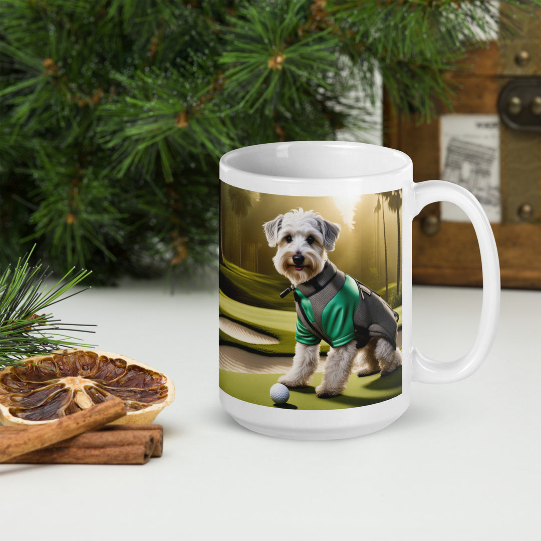 Schnoodle Golfer- White glossy mug v3