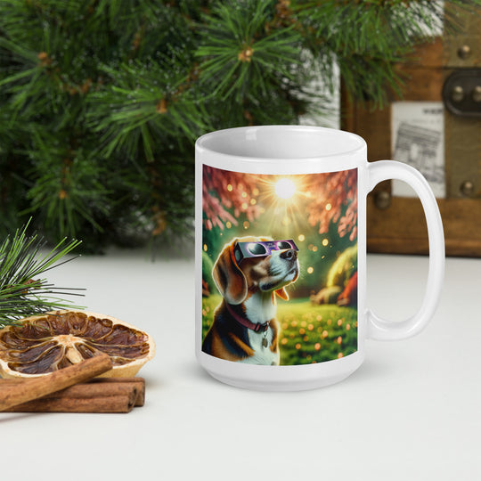 Beagle Eclipse- White glossy mug v2
