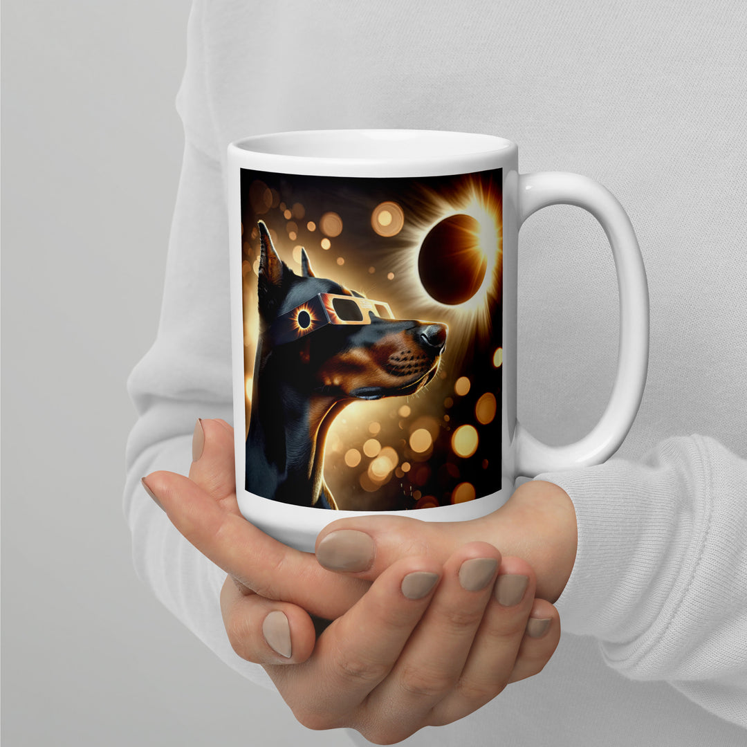 Doberman Pincher Eclipse- White glossy mug v2