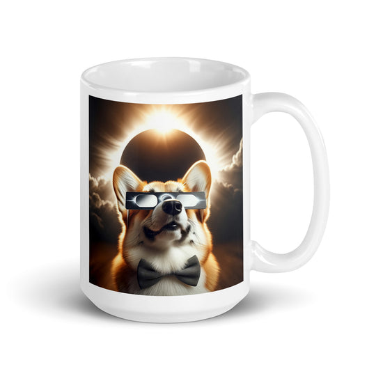 Pembroke Welsch Corgi Eclipse- White glossy mug v2