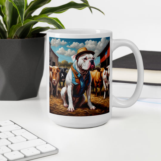 American Bulldog- White glossy mug