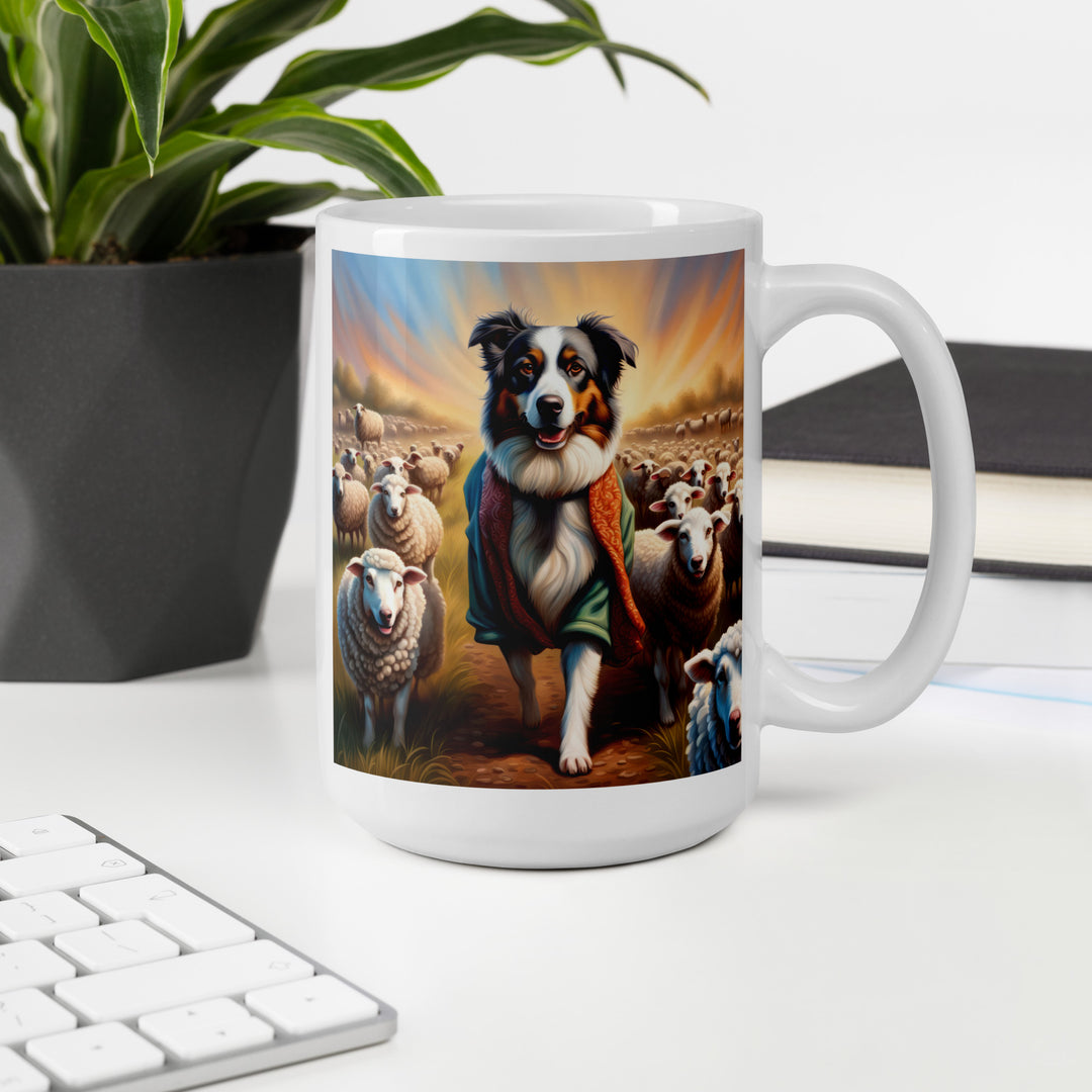 Australian Shepherd- White glossy mug