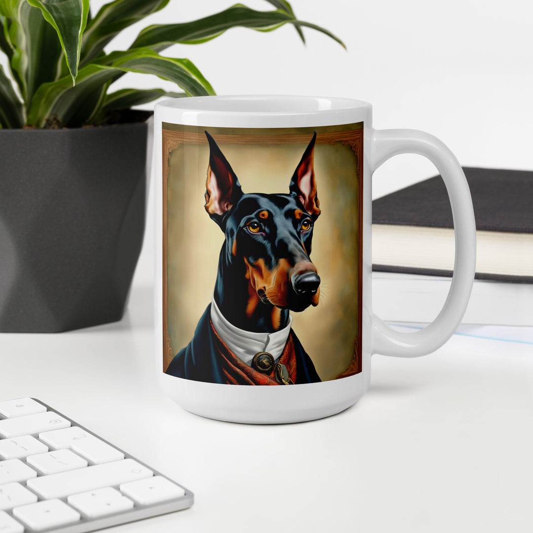 Doberman Pinscher- White glossy mug v4