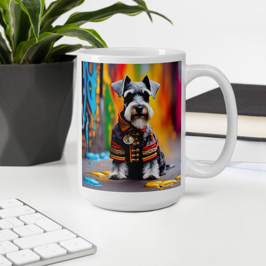 Miniature Schnauzer- White glossy mug v2