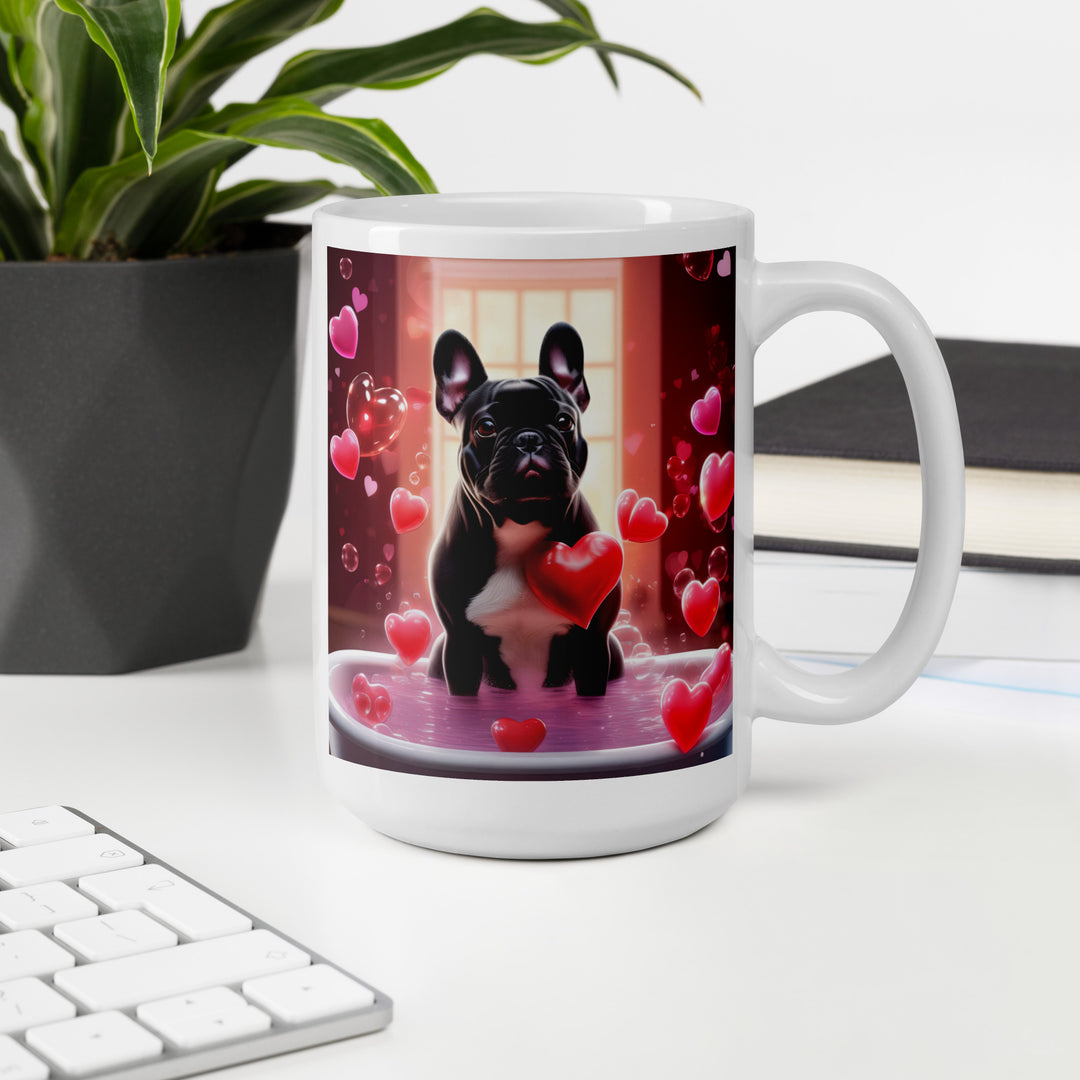 French Bulldog Romantic- White glossy mug