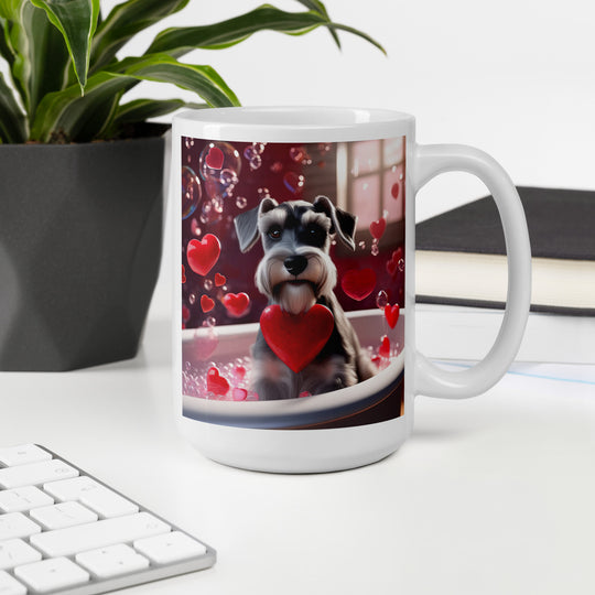 Miniature Schnauzer Romantic- White glossy mug