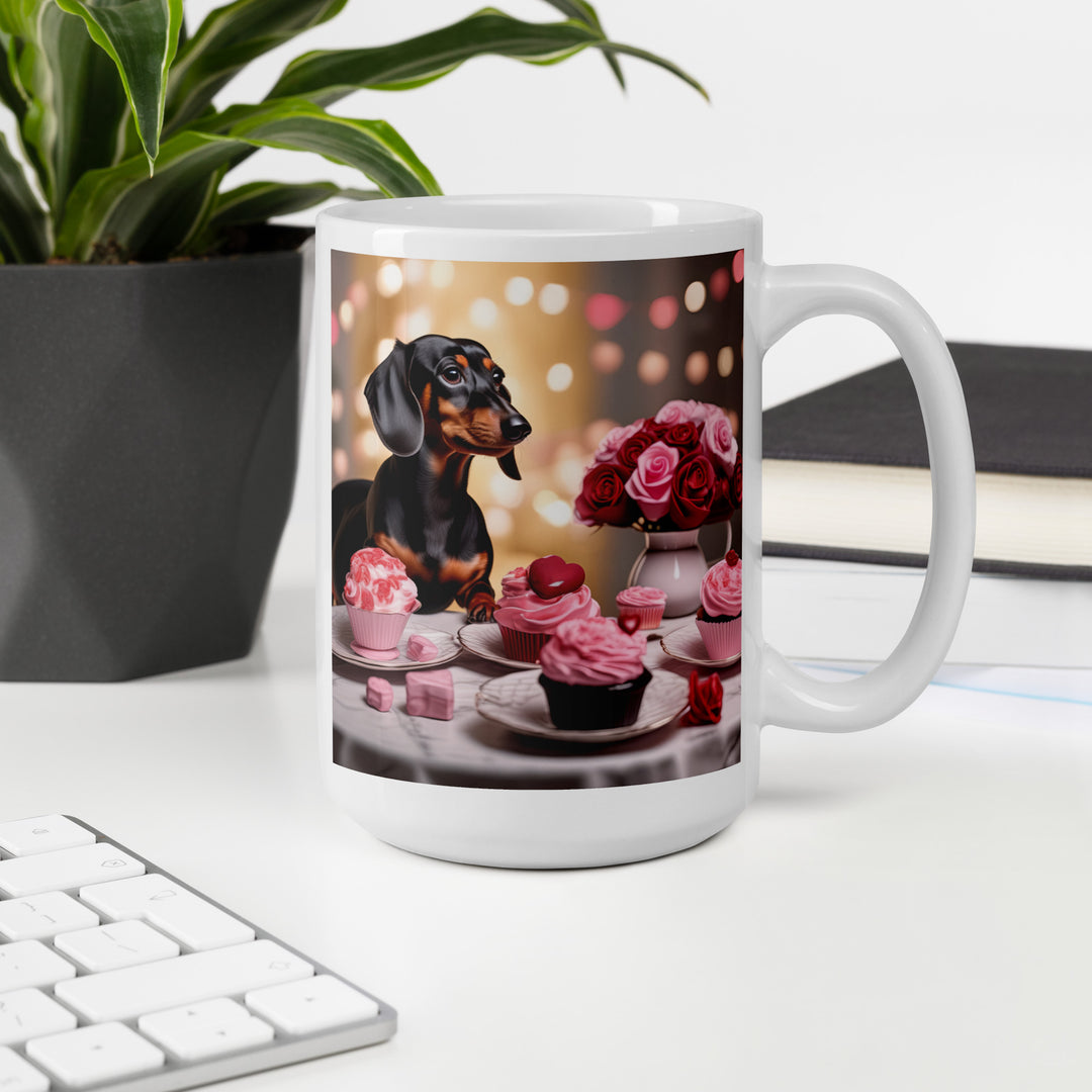 Dachshund Romantic- White glossy mug v2