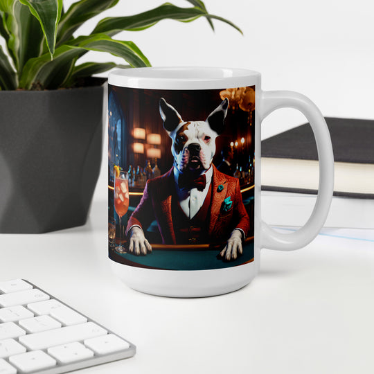 Catahoula Bulldog General- White glossy mug v12