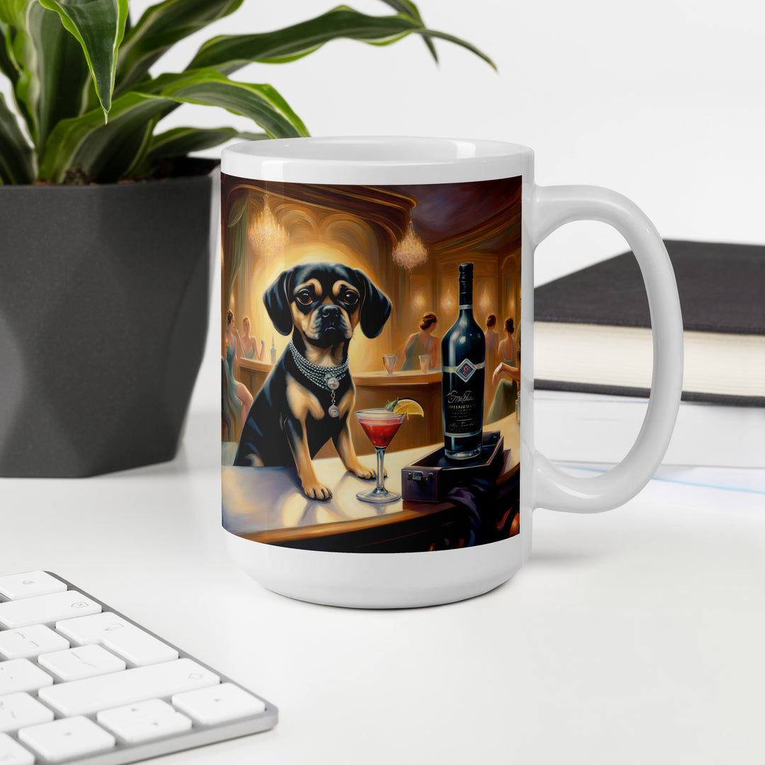 Puggle General- White glossy mug v5