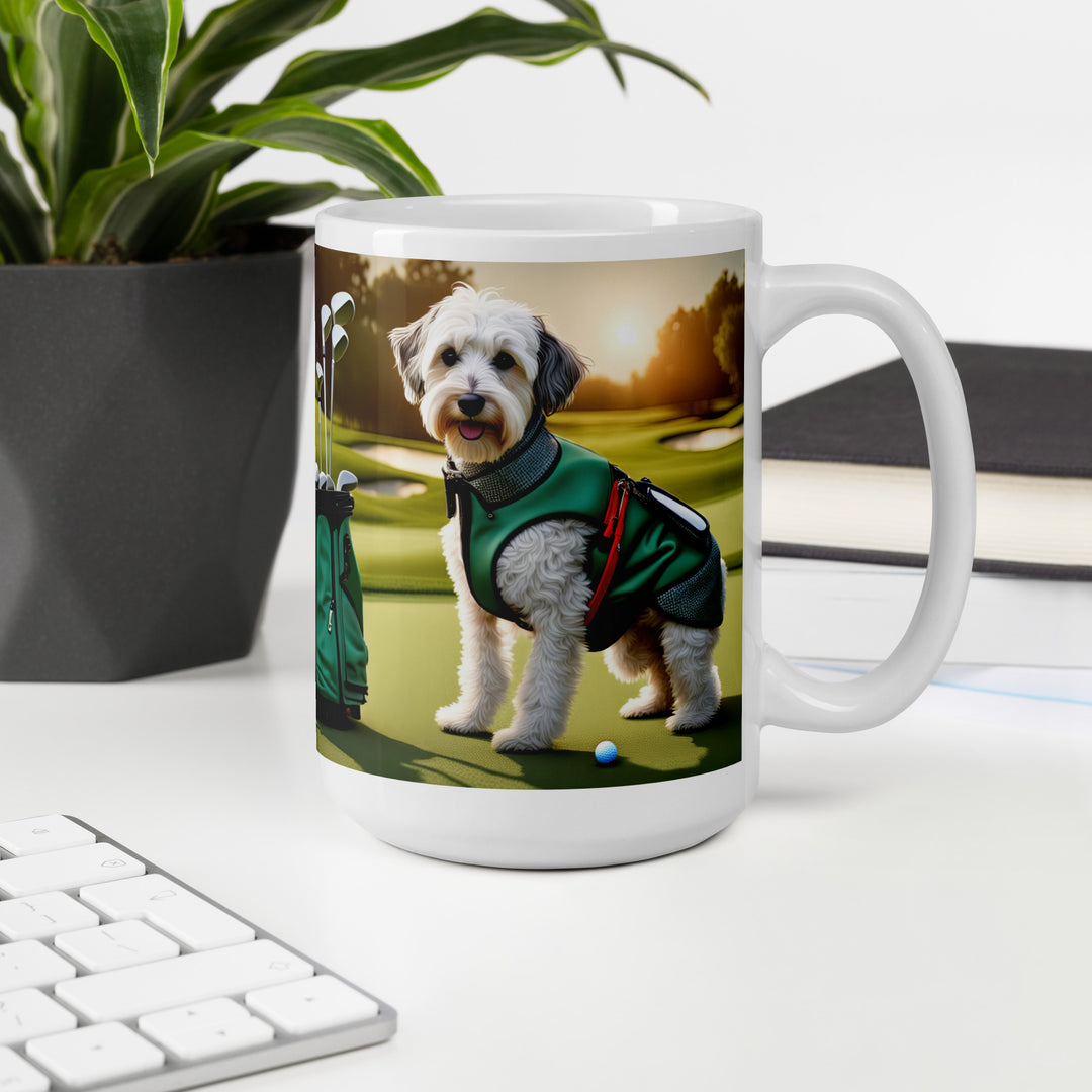 Schnoodle Golfer- White glossy mug v4