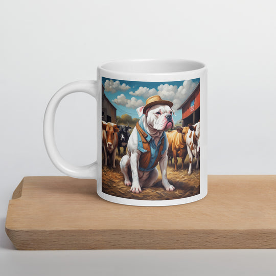 American Bulldog- White glossy mug