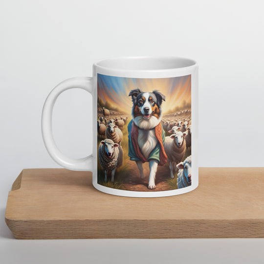 Australian Shepherd- White glossy mug