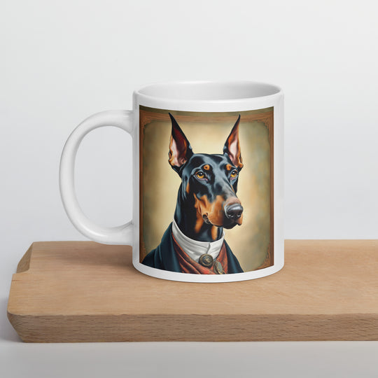 Doberman Pinscher- White glossy mug v4