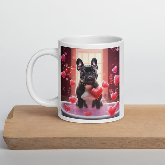 French Bulldog Romantic- White glossy mug