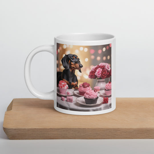 Dachshund Romantic- White glossy mug v2