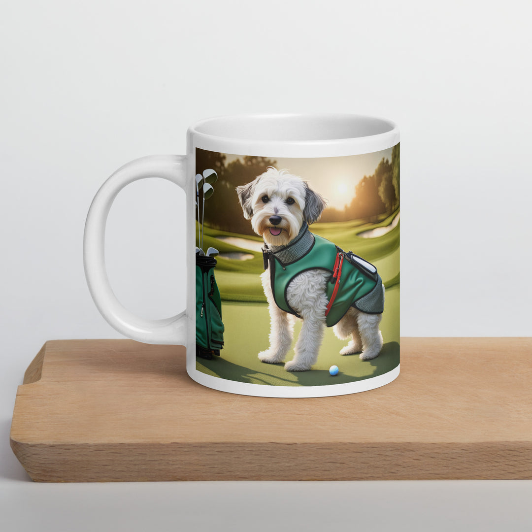 Schnoodle Golfer- White glossy mug v4