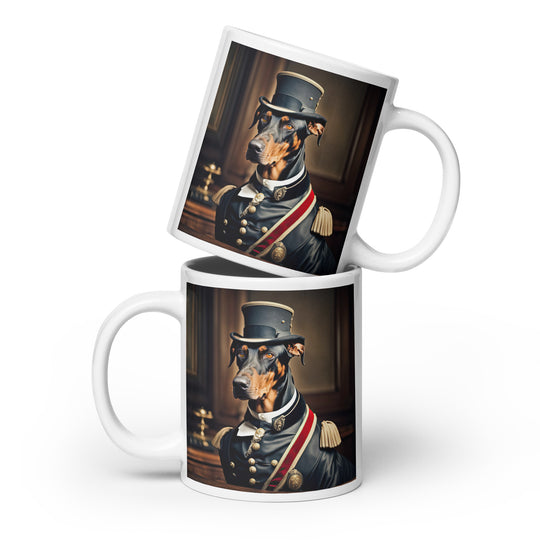 Doberman Pinscher- White glossy mug v2