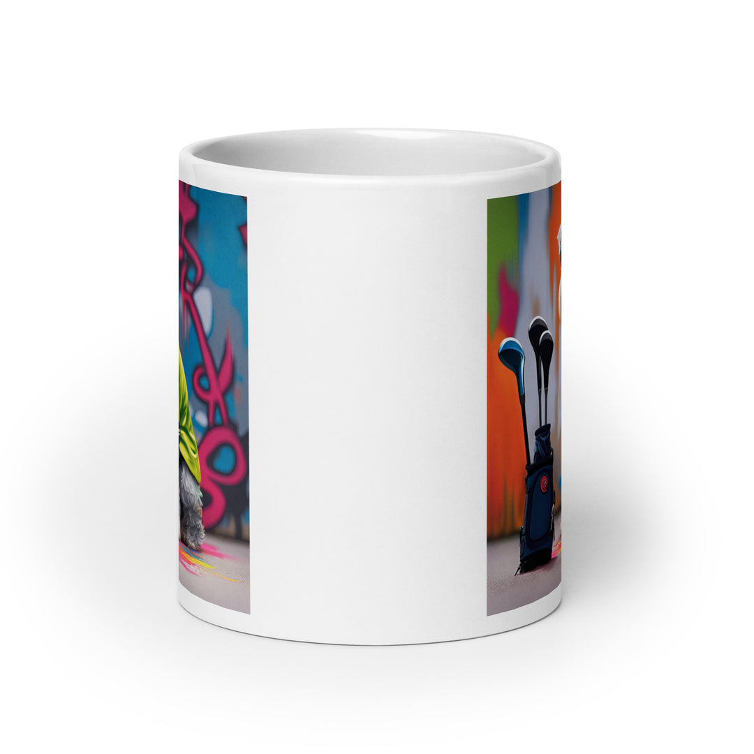 Miniature Schnauzer Golfer- White glossy mug v2