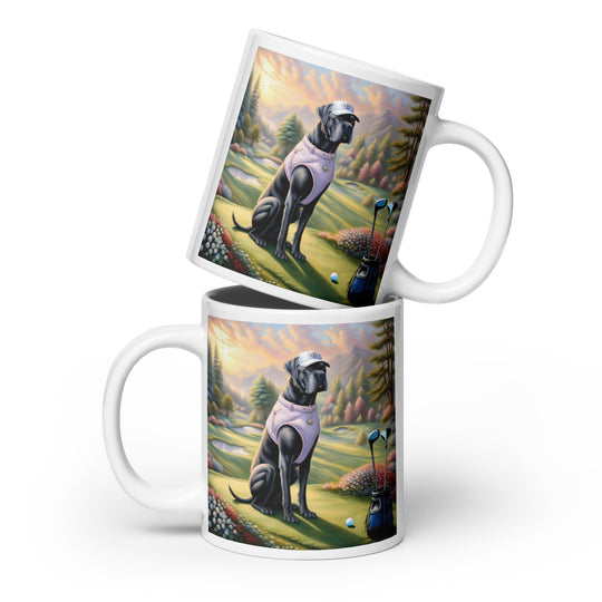 Cane Corso Golfer- White glossy mug v2