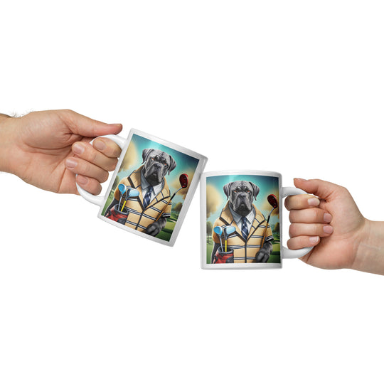 Cane Corso Golfer- White glossy mug v3