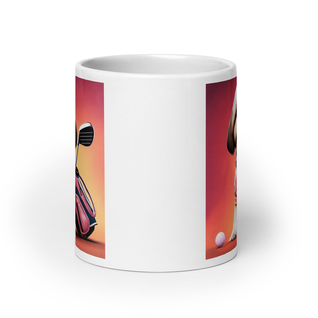 Shih Tzu Golfer- White glossy mug v2