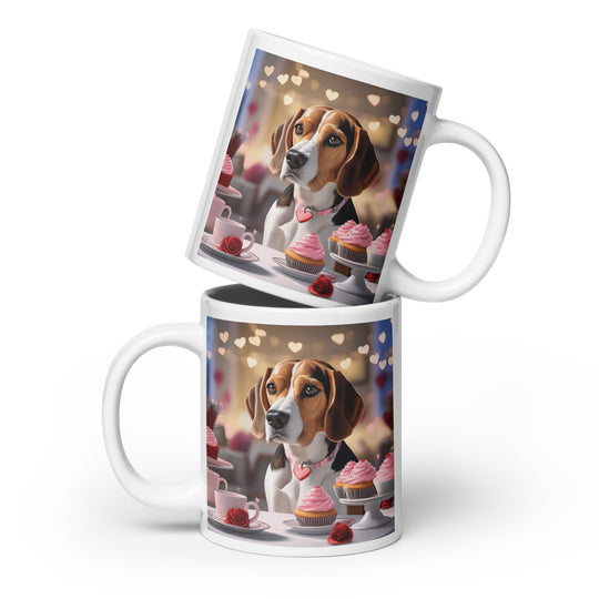 Beagle Romantic- White glossy mug v2