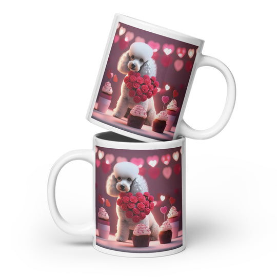 Poodle Romantic- White glossy mug v2