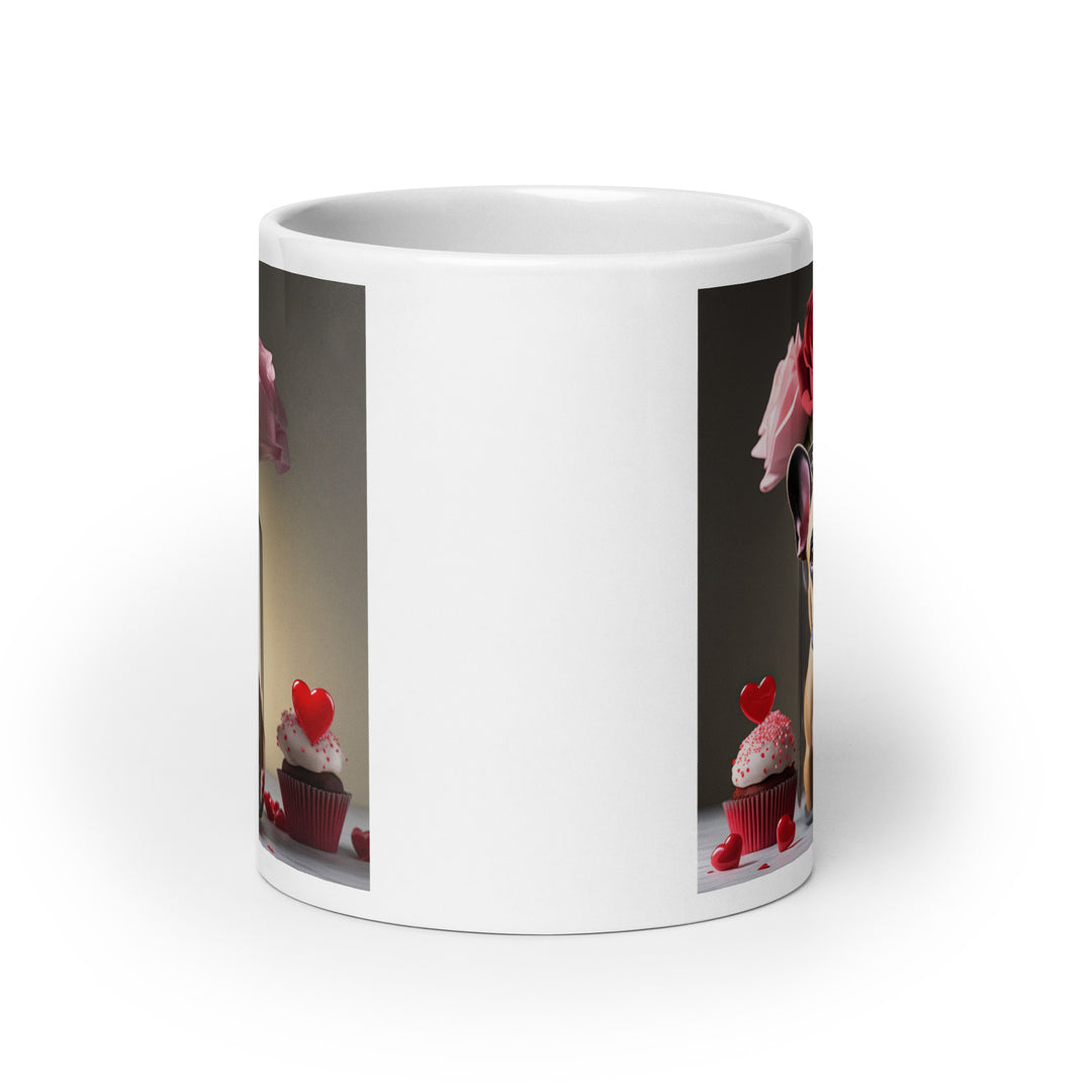 French Bulldog Romantic- White glossy mug v4