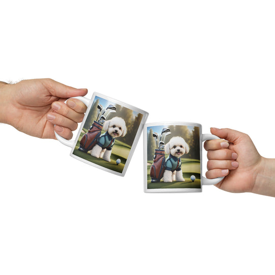 Maltipoo Golfer- White glossy mug v4