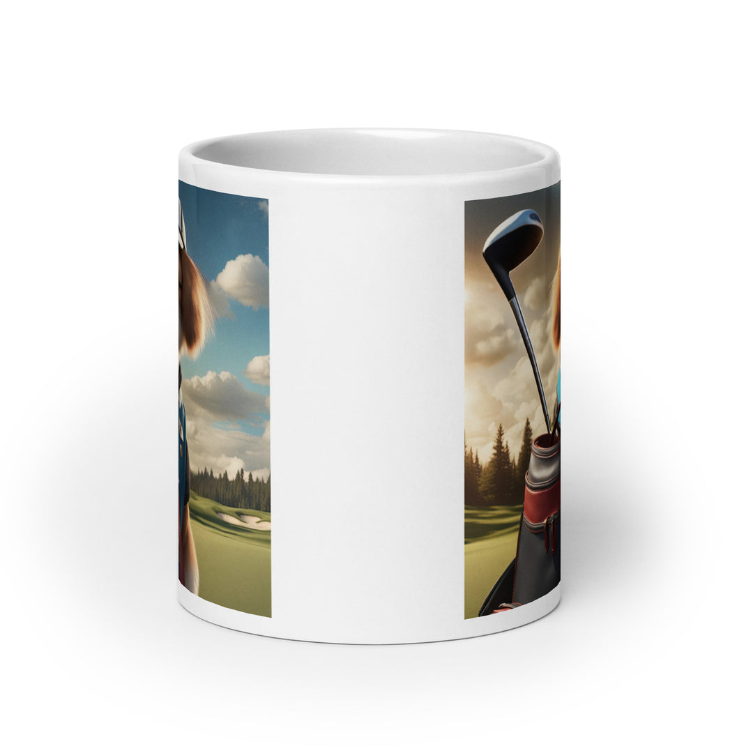 Pekapoo Golfer- White glossy mug v4