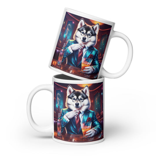 Pomsky General- White glossy mug