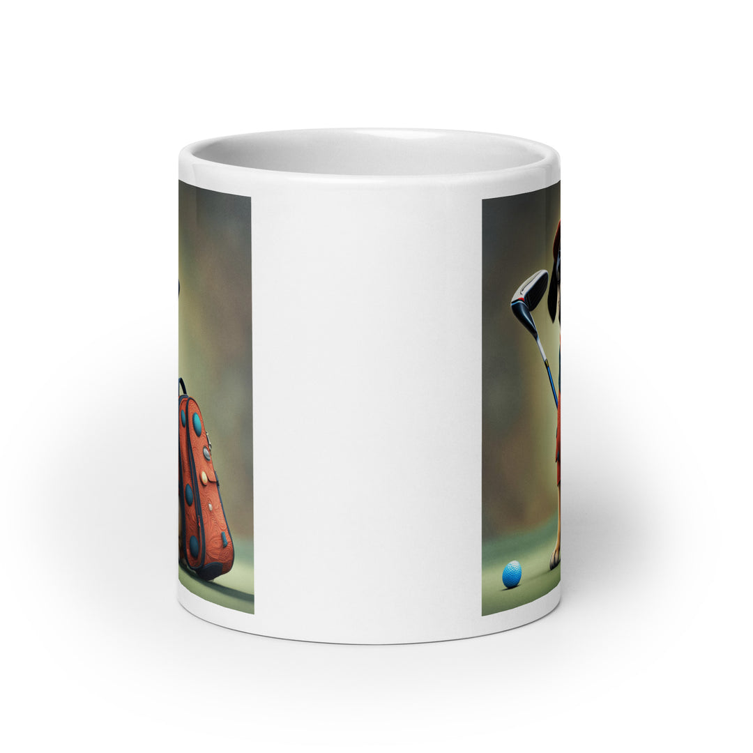 Puggle Golfer- White glossy mug v4