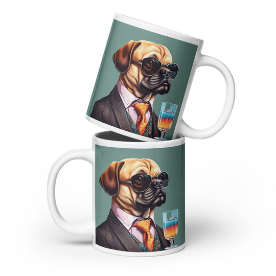 Puggle General- White glossy mug