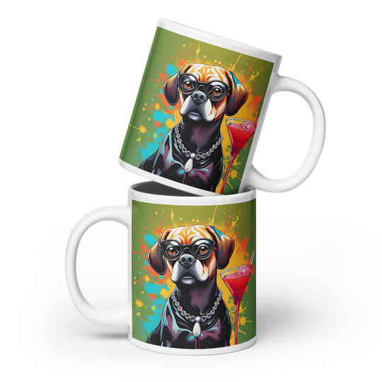 Puggle General- White glossy mug v9