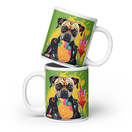 Puggle General- White glossy mug v10