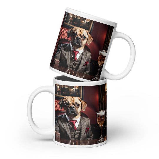 Puggle General- White glossy mug v12