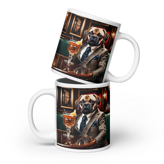 Puggle General- White glossy mug v14