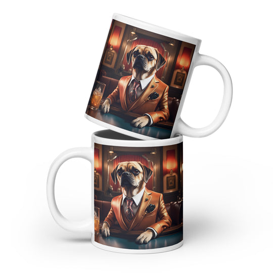 Puggle General- White glossy mug v18