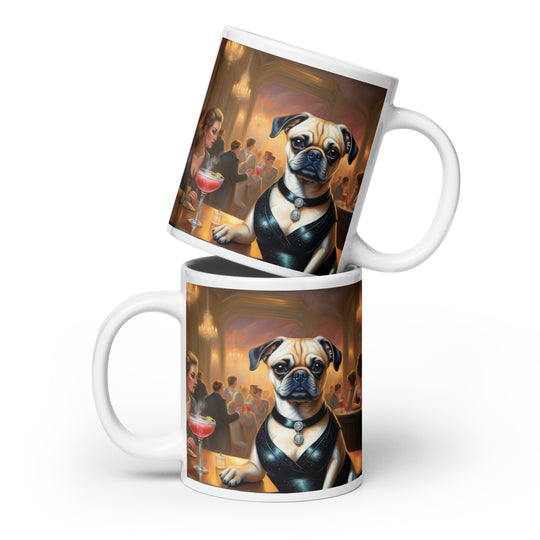 Puggle General- White glossy mug v19