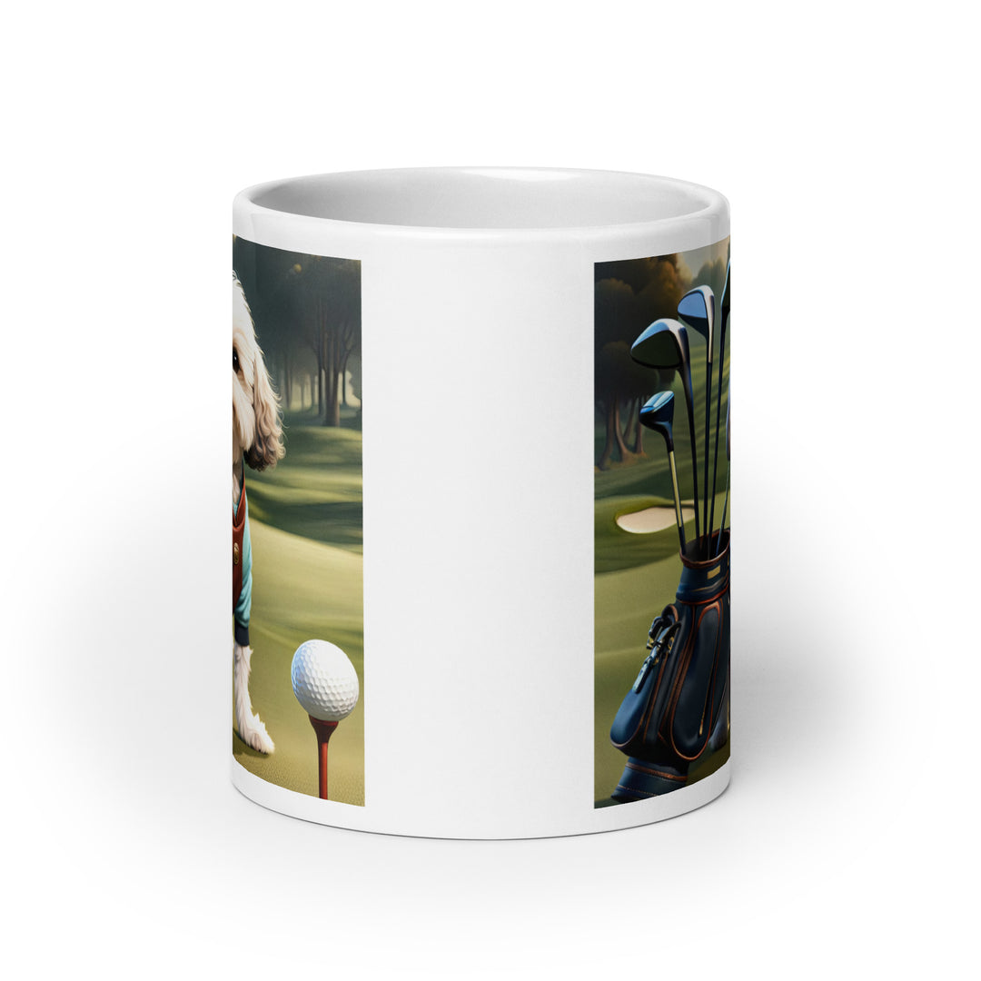 Shih-Poo Golfer- White glossy mug v2