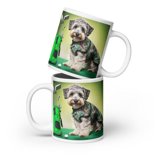 Schnoodle Golfer- White glossy mug