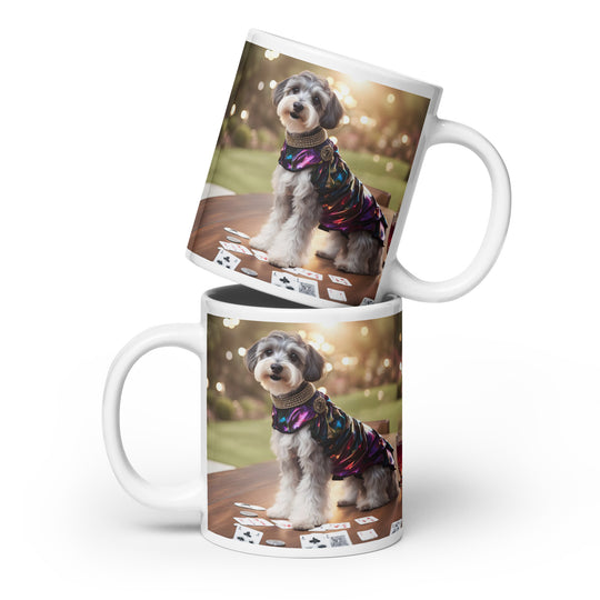 Schnoodle Golfer- White glossy mug v12