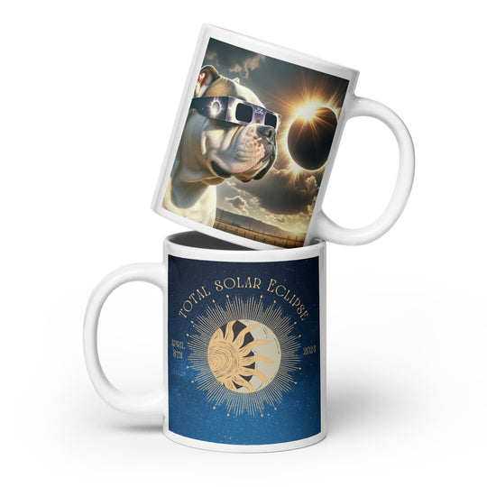 American Bulldog Eclipse- White glossy mug