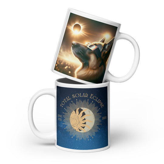 German Shepherd Eclipse- White glossy mug v2